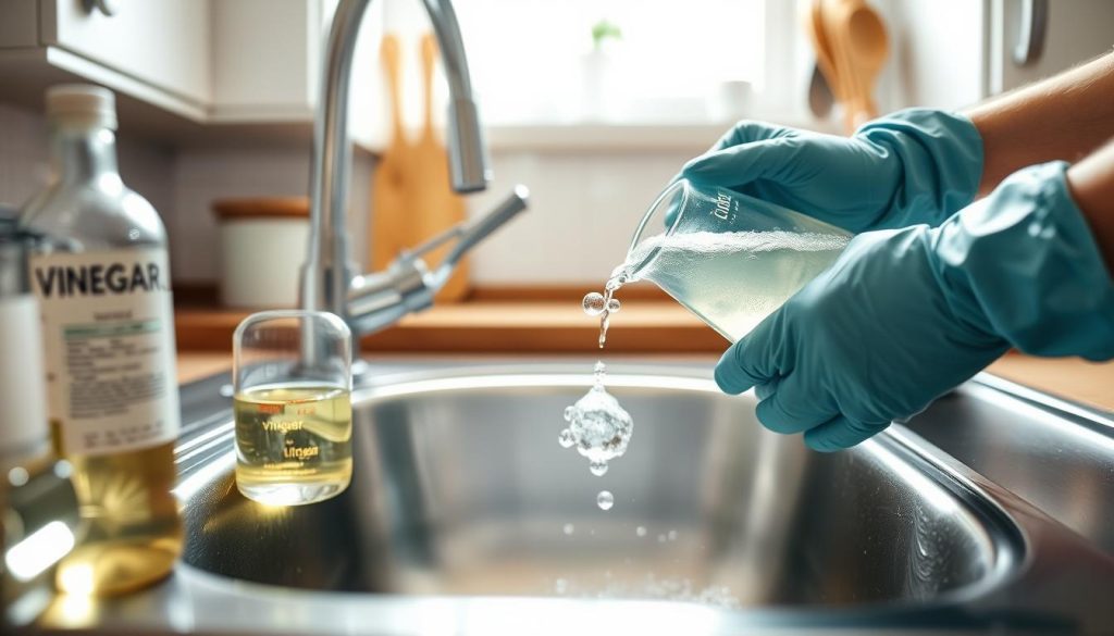 como desentupir o ralo da pia da cozinha com vinagre